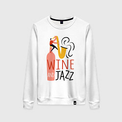 Свитшот хлопковый женский Винишко и джаз, цвет: белый