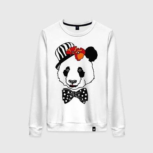 Женский свитшот Панда с маками / Белый – фото 1