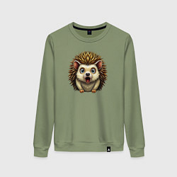Свитшот хлопковый женский Крик ежика, цвет: авокадо