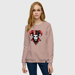 Свитшот хлопковый женский Арлекин, цвет: пыльно-розовый — фото 2