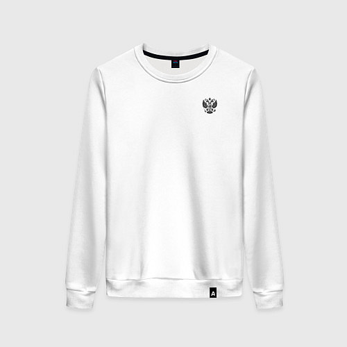 Женский свитшот За веру царя и святую триединую Русь малый герб че / Белый – фото 1