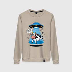 Женский свитшот НЛО и корова