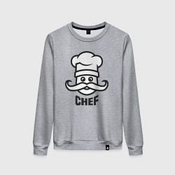 Свитшот хлопковый женский Chef, цвет: меланж