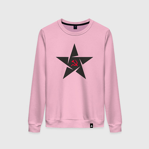 Женский свитшот Black star USSR / Светло-розовый – фото 1