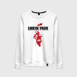 Свитшот хлопковый женский Linkin park rock, цвет: белый