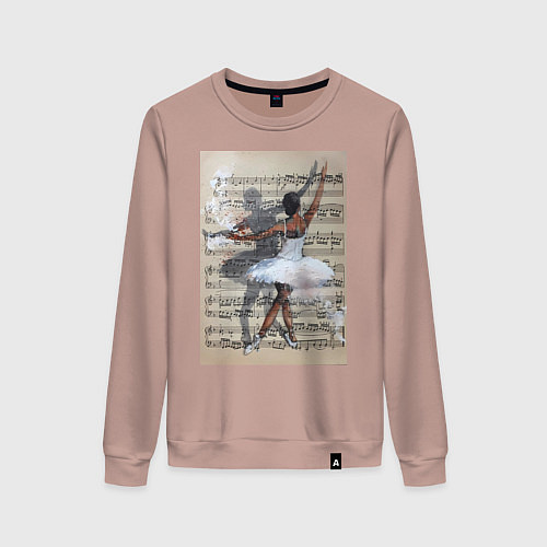 Женский свитшот Балет ноты / Пыльно-розовый – фото 1