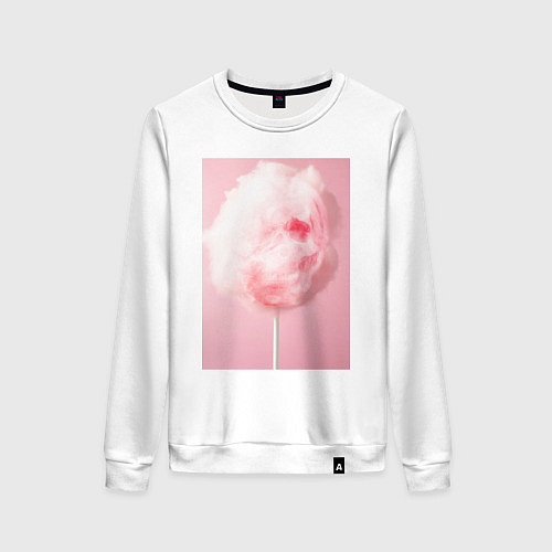 Женский свитшот Череп сахарная вата / Белый – фото 1