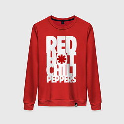 Свитшот хлопковый женский RHCP - title and logo, цвет: красный