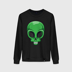 Свитшот хлопковый женский Green skeletor, цвет: черный