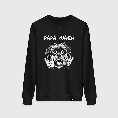 Женский свитшот Papa Roach rock dog / Черный – фото 1