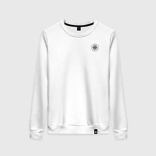 Женский свитшот Сокрушу пред ним врагов его Ника 2 черная на узорн / Белый – фото 1