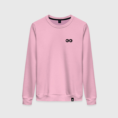 Женский свитшот Глазки то бегают смайл / Светло-розовый – фото 1