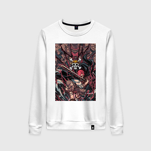 Женский свитшот Ван-Пис Шанкс команда / Белый – фото 1