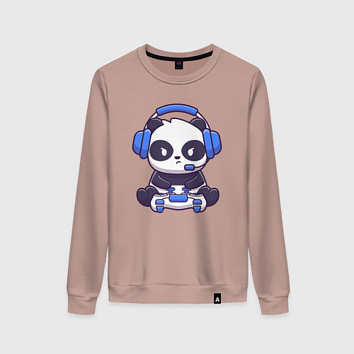 Женский свитшот Панда с джойстиком / Пыльно-розовый – фото 1