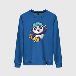 Свитшот хлопковый женский Skater panda, цвет: синий