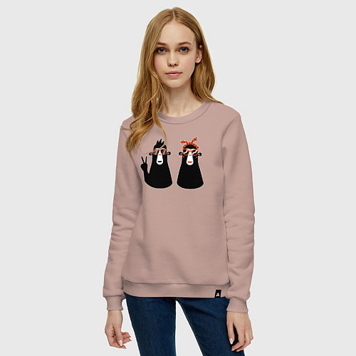 Женский свитшот Крутые обезьянки / Пыльно-розовый – фото 3