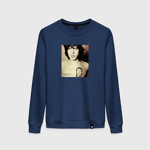 Женский свитшот Мик Джаггер и Лоза / Тёмно-синий – фото 1
