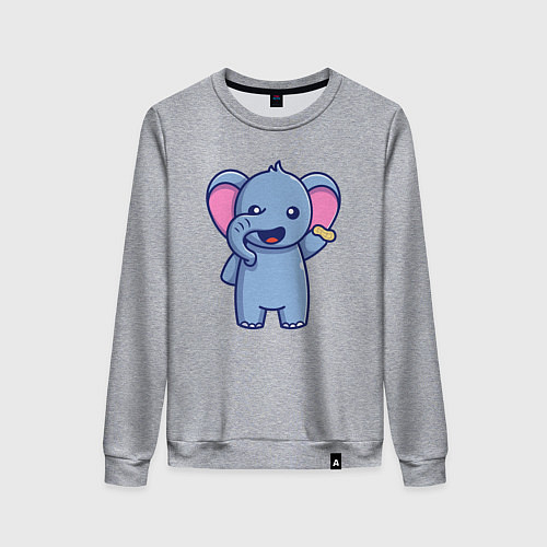 Женский свитшот Слоник с фисташкой / Меланж – фото 1