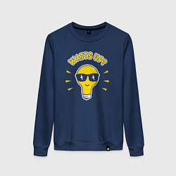 Свитшот хлопковый женский Лампочка - watts up, цвет: тёмно-синий