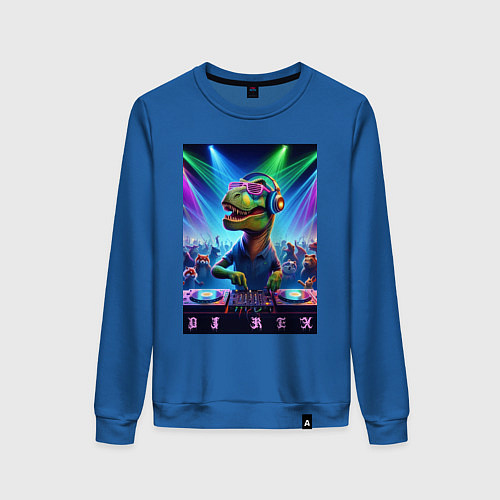Женский свитшот DJ Rex - neon glow fantasy / Синий – фото 1
