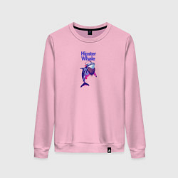 Женский свитшот Hipster whale