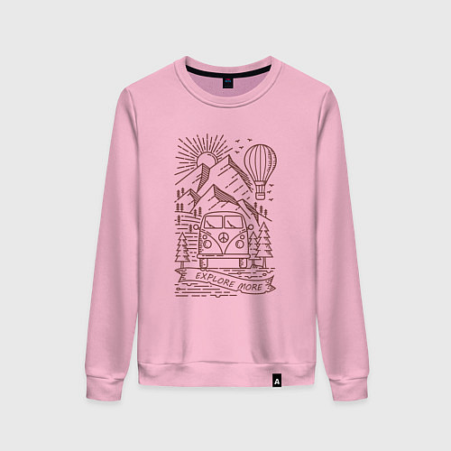 Женский свитшот Поездка в горы / Светло-розовый – фото 1