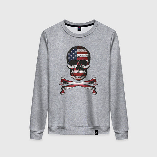 Женский свитшот Skull USA / Меланж – фото 1