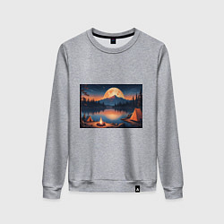 Женский свитшот Костер на берегу озера