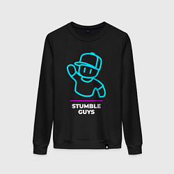 Женский свитшот Символ Stumble Guys в неоновых цветах