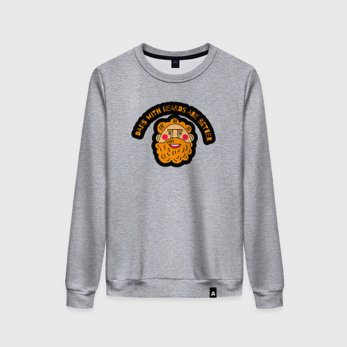 Женский свитшот Папы с бородой лучше / Меланж – фото 1