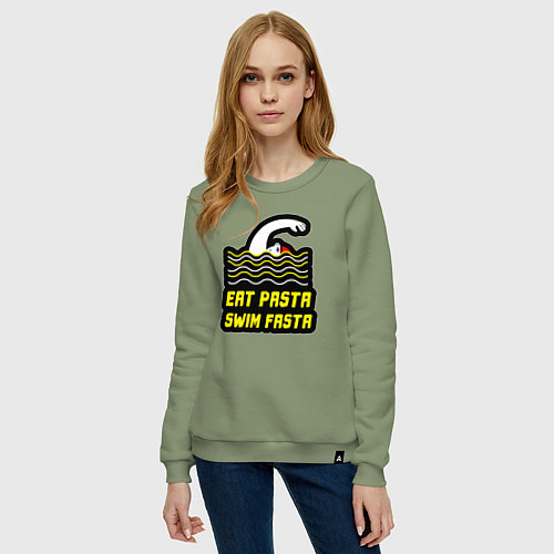 Женский свитшот Ешь пасту плавай быстро / Авокадо – фото 3