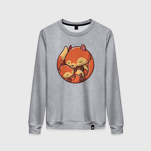 Женский свитшот Fox family / Меланж – фото 1
