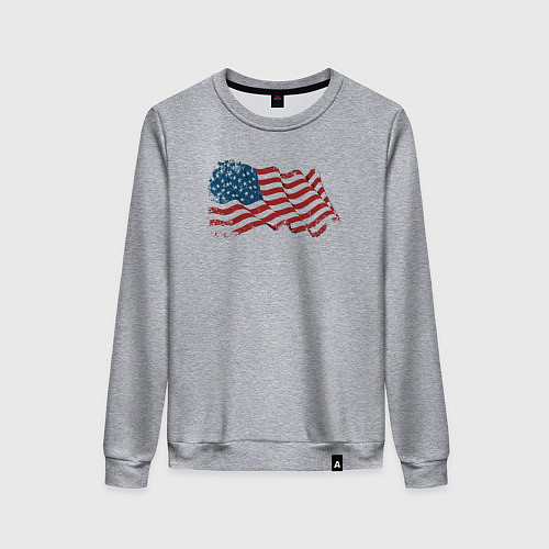 Женский свитшот Развевающий флаг США / Меланж – фото 1