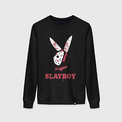 Свитшот хлопковый женский Slayboy, цвет: черный