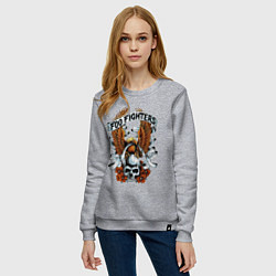 Свитшот хлопковый женский Foo Fighters - eagle, цвет: меланж — фото 2
