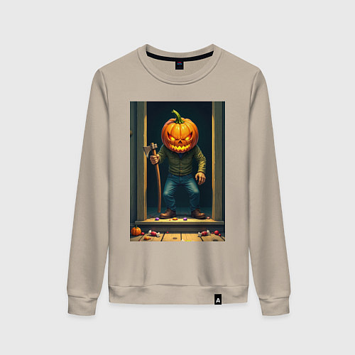 Женский свитшот Монстр с косой / Миндальный – фото 1