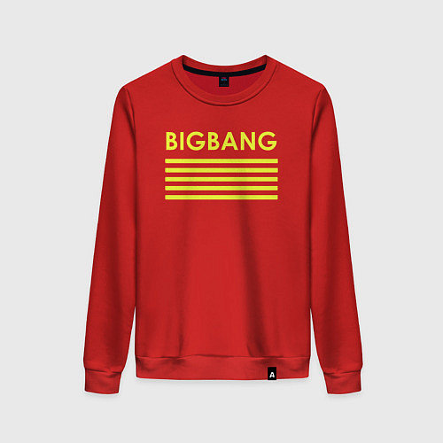 Женский свитшот Big bang с желтыми полосами / Красный – фото 1