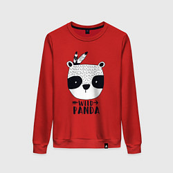 Свитшот хлопковый женский Wild panda, цвет: красный