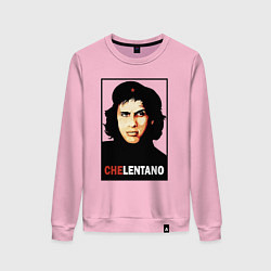 Свитшот хлопковый женский Che guevara - Chelentano, цвет: светло-розовый