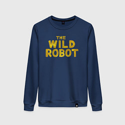 Свитшот хлопковый женский The wild robot logo, цвет: тёмно-синий