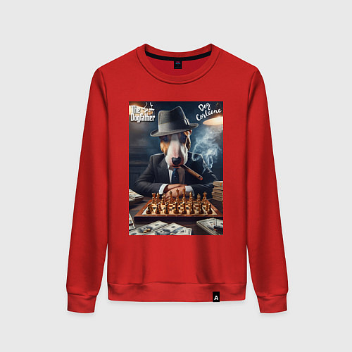 Женский свитшот Dog Corleone - meme / Красный – фото 1