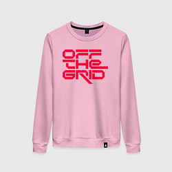 Свитшот хлопковый женский Off the grid logo, цвет: светло-розовый