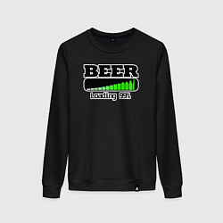 Свитшот хлопковый женский Beer loading, цвет: черный