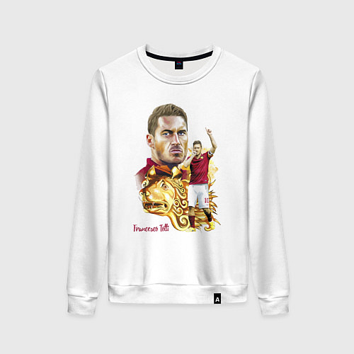 Женский свитшот Франческо Тотти капитан Ромы - Италия / Белый – фото 1
