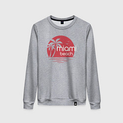 Свитшот хлопковый женский Пляж Майами, цвет: меланж