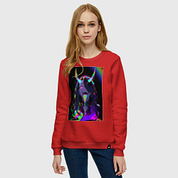 Свитшот хлопковый женский Дьяволица секси, цвет: красный — фото 2