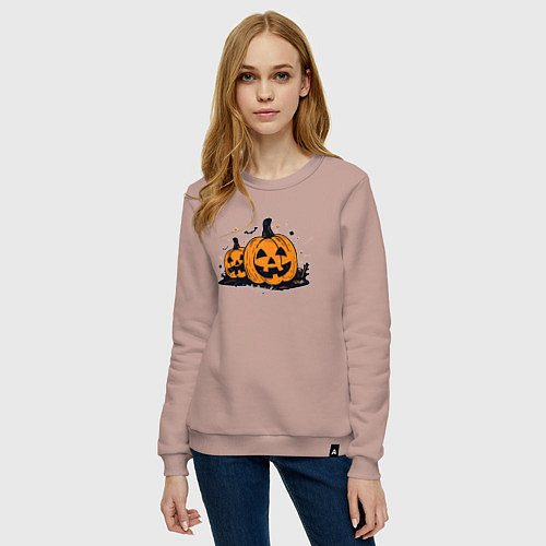 Женский свитшот Pumpkins / Пыльно-розовый – фото 3