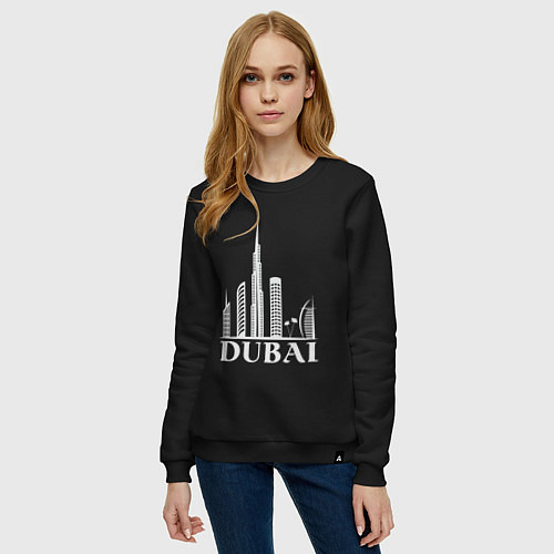 Женский свитшот City - Dubai / Черный – фото 3
