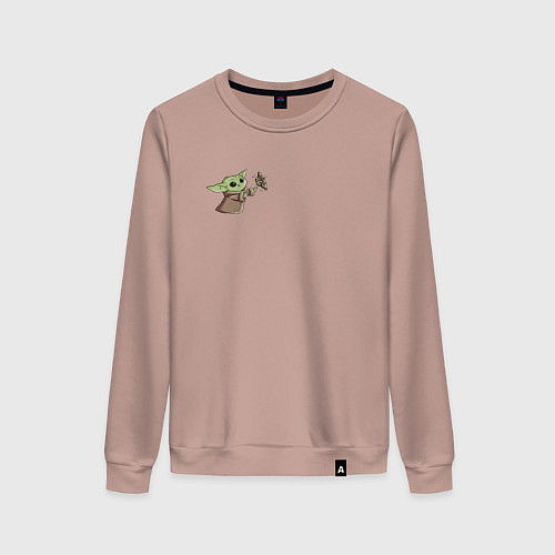 Женский свитшот Малыш - Беби Йода / Пыльно-розовый – фото 1