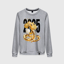 Женский свитшот 2025 год - змея и елочные шары